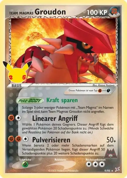 Team Magmas Groudon 9/95 – Pokémon Celebraitions Karte