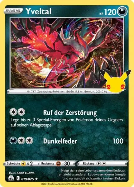 Yveltal 019/025 – Pokémon Celebraitions Karte