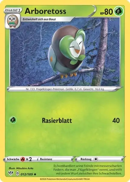 arboretoss 012/189 – Pokémon Flammende Finsternis Karte