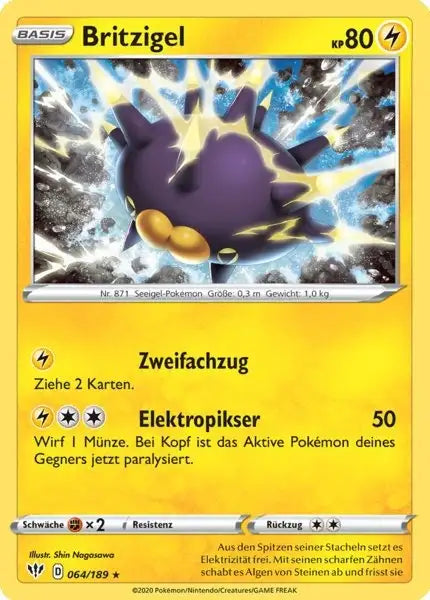 britzigel 064/189 – Pokémon Flammende Finsternis Karte