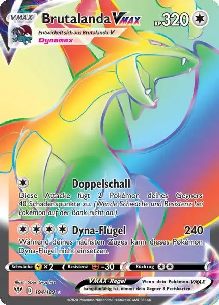 brutalanda vmax 194/189 – Pokémon Flammende Finsternis Karte