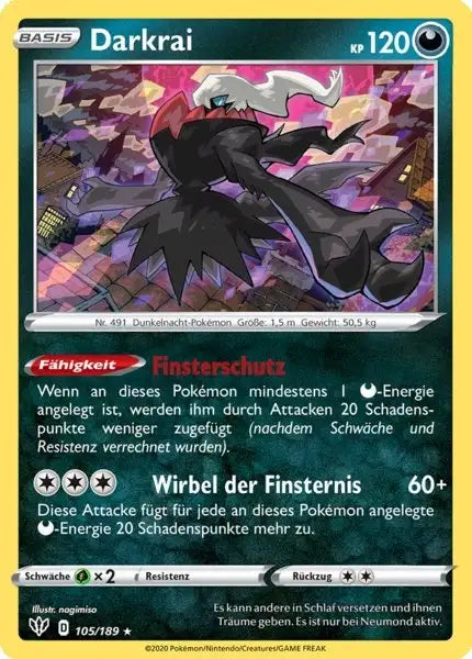darkrai 105/189 – Pokémon Flammende Finsternis Karte