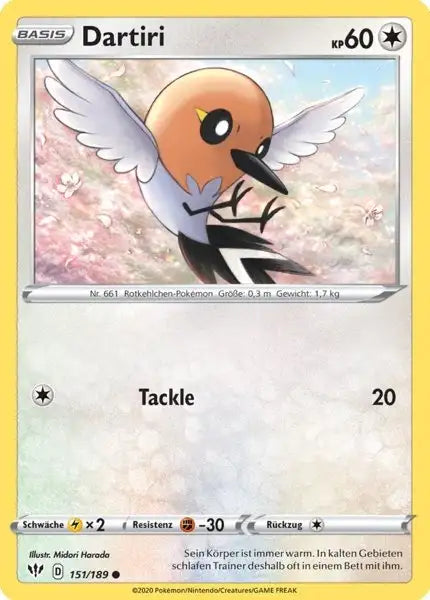 dartiri 151/189 – Pokémon Flammende Finsternis Karte