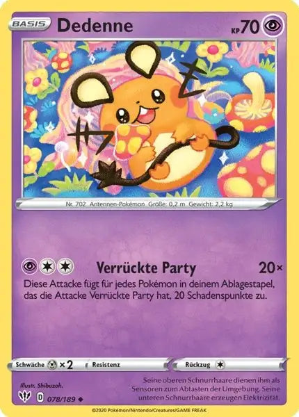 dedenne 078/189 – Pokémon Flammende Finsternis Karte
