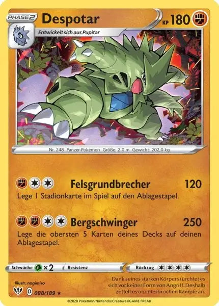 despotar 088/189 – Pokémon Flammende Finsternis Karte