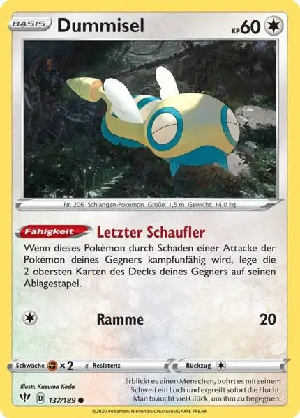 dummisel 137/189 – Pokémon Flammende Finsternis Karte