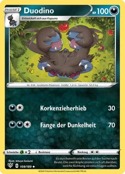 duodino 109/189 – Pokémon Flammende Finsternis Karte