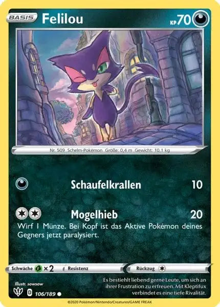 felilou 106/189 – Pokémon Flammende Finsternis Karte