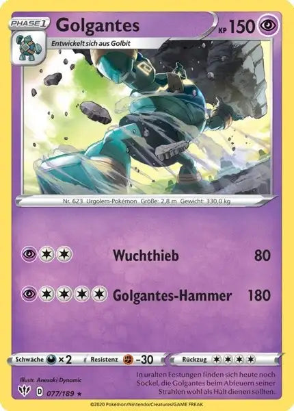 golgantes 077/189 – Pokémon Flammende Finsternis Karte
