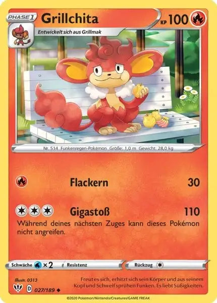 grillchita 027/189 – Pokémon Flammende Finsternis Karte