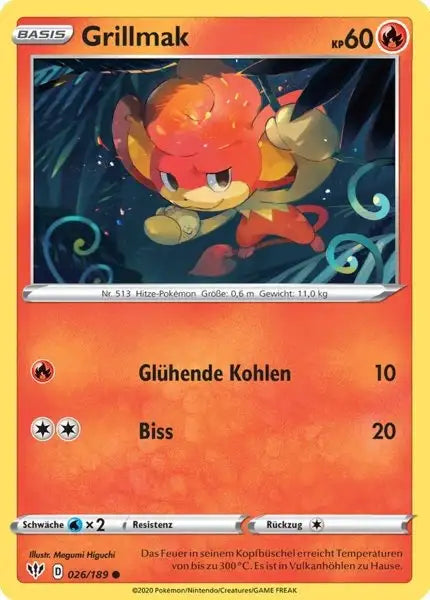 grillmak 026/189 – Pokémon Flammende Finsternis Karte