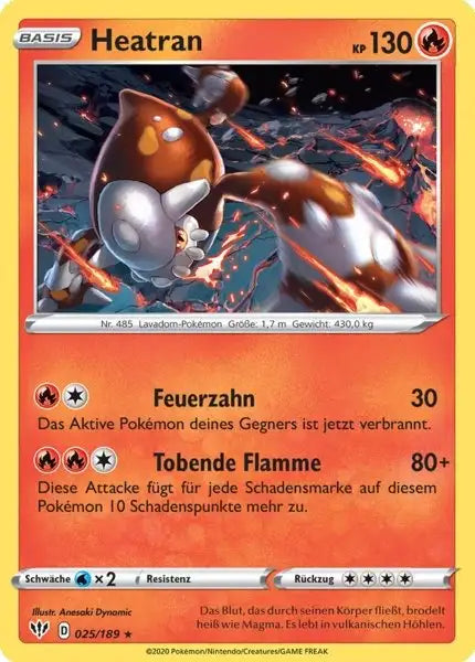 heatran 025/189 – Pokémon Flammende Finsternis Karte