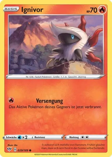 ignivor 029/189 – Pokémon Flammende Finsternis Karte