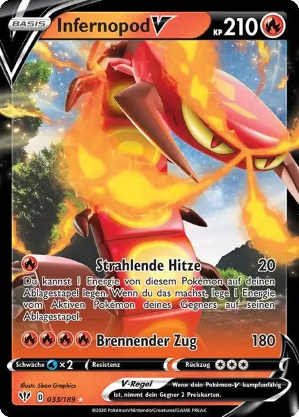 infernopod v 033/189 – Pokémon Flammende Finsternis Karte