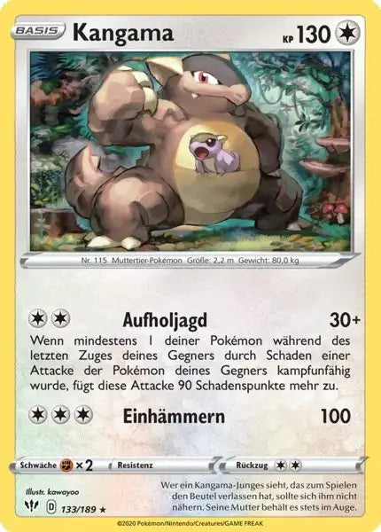 kangama 133/189 – Pokémon Flammende Finsternis Karte