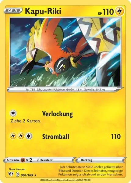 kapu riki 061/189 – Pokémon Flammende Finsternis Karte