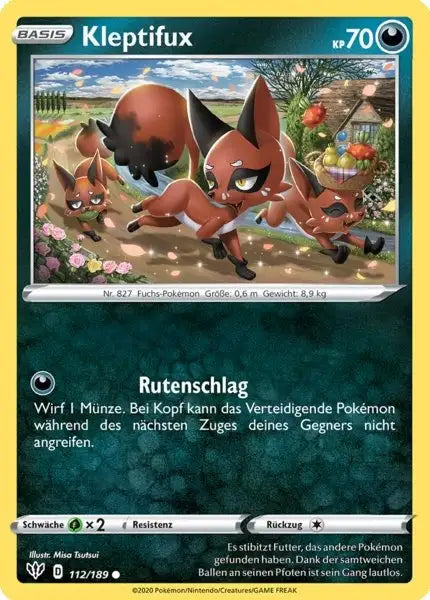 kleptifux 112/189 – Pokémon Flammende Finsternis Karte