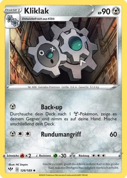 kliklak 126/189 – Pokémon Flammende Finsternis Karte