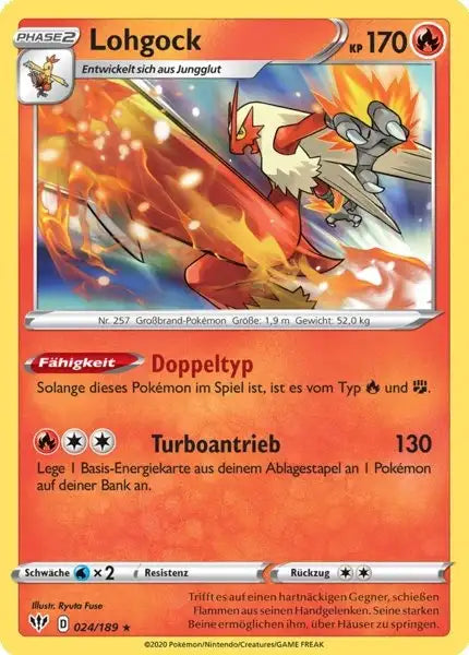 lohgock 024/189 – Pokémon Flammende Finsternis Karte