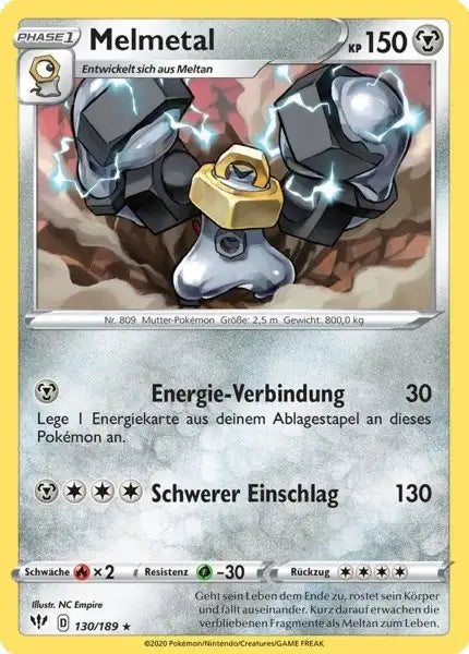 melmetal 130/189 – Pokémon Flammende Finsternis Karte