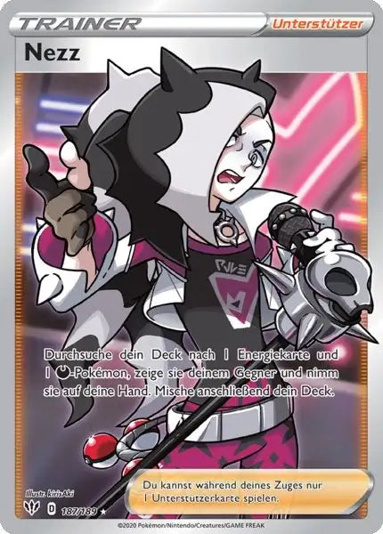 nezz 187/189 – Pokémon Flammende Finsternis Karte