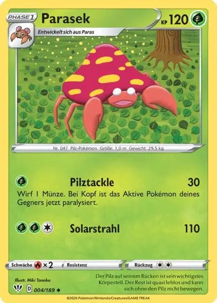 parasek 004/189 – Pokémon Flammende Finsternis Karte