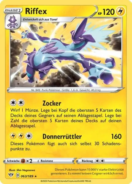 riffex 063/189 – Pokémon Flammende Finsternis Karte