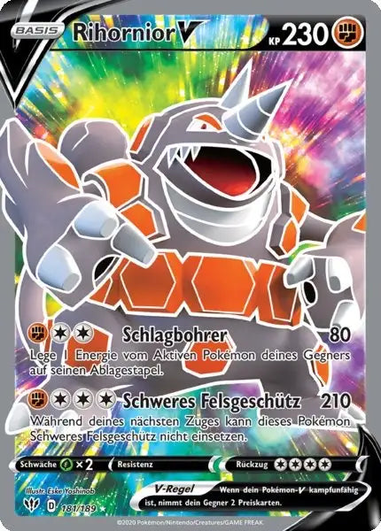 rihornior v 181/189 – Pokémon Flammende Finsternis Karte