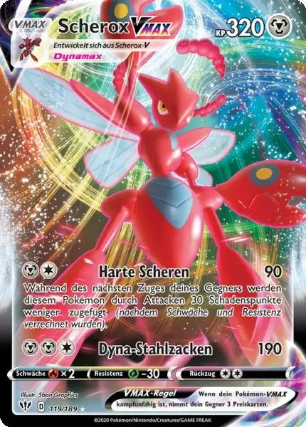 scherox vmax 119/189 – Pokémon Flammende Finsternis Karte