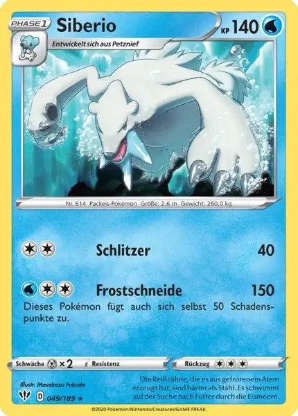 siberio 049/189 – Pokémon Flammende Finsternis Karte