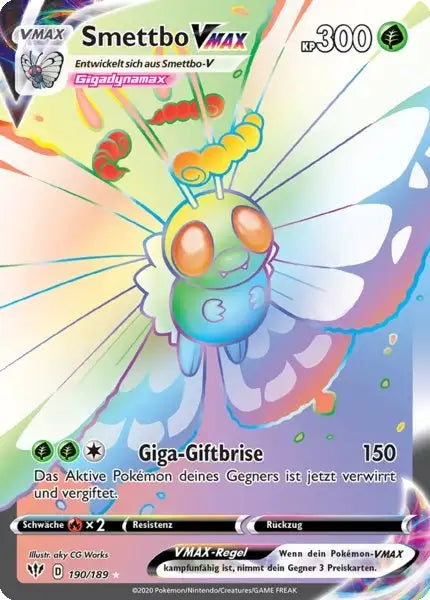 smettbo vmax 190/189 – Pokémon Flammende Finsternis Karte