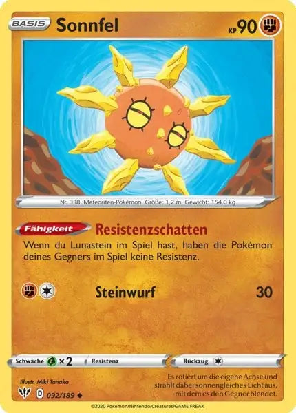 sonnfel 092/189 – Pokémon Flammende Finsternis Karte