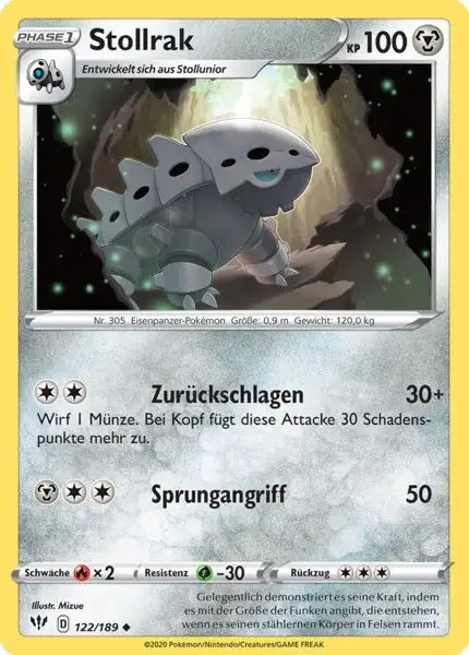 stollrak 122/189 – Pokémon Flammende Finsternis Karte