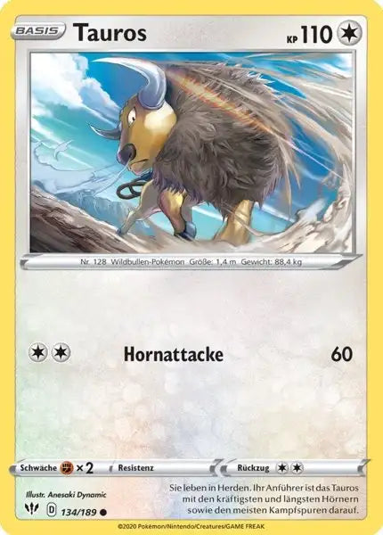 tauros 134/189 – Pokémon Flammende Finsternis Karte