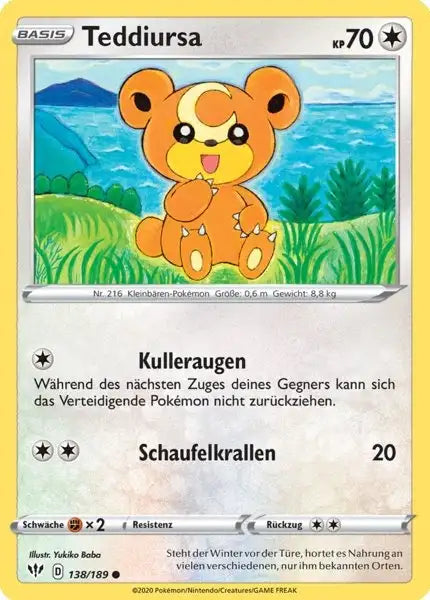 teddiursa 138/189 – Pokémon Flammende Finsternis Karte