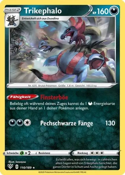 trikephalo 110/189 – Pokémon Flammende Finsternis Karte
