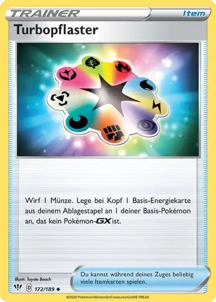 turbopflaster 172/189 – Pokémon Flammende Finsternis Karte