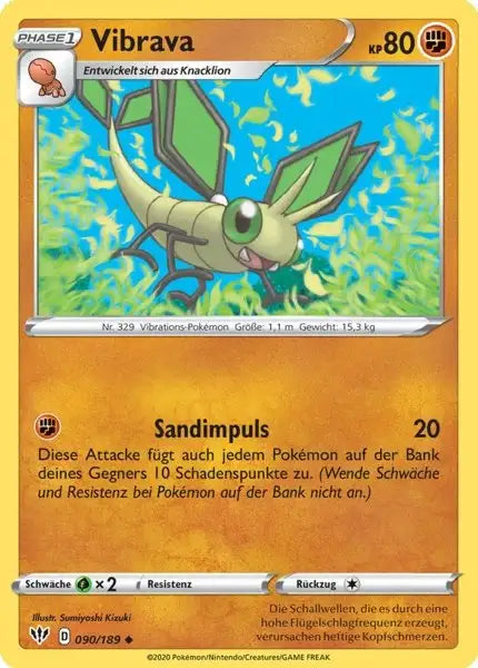 vibrava 090/189 – Pokémon Flammende Finsternis Karte