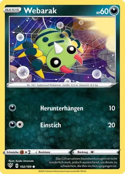 webarak 102/189 – Pokémon Flammende Finsternis Karte