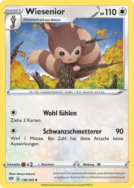 wiesenior 136/189 – Pokémon Flammende Finsternis Karte