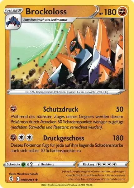 brockoloss 088/203 – Pokémon Drachenwandel Karte