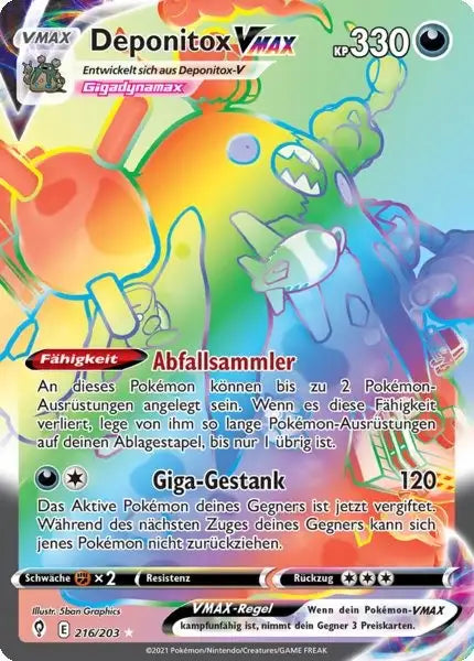 deponitox vmax 216/203 – Pokémon Drachenwandel Karte