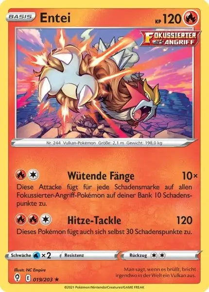 entei 019/203 – Pokémon Drachenwandel Karte