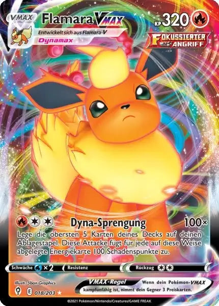 flamara vmax 018/203 – Pokémon Drachenwandel Karte