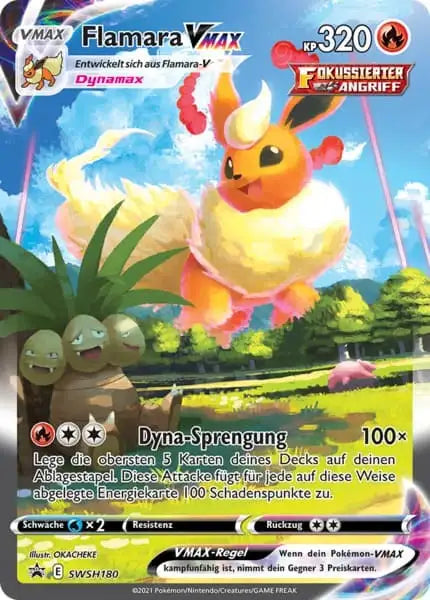 Flamara VMAX SWSH-180 – Pokémon Drachenwandel Karte