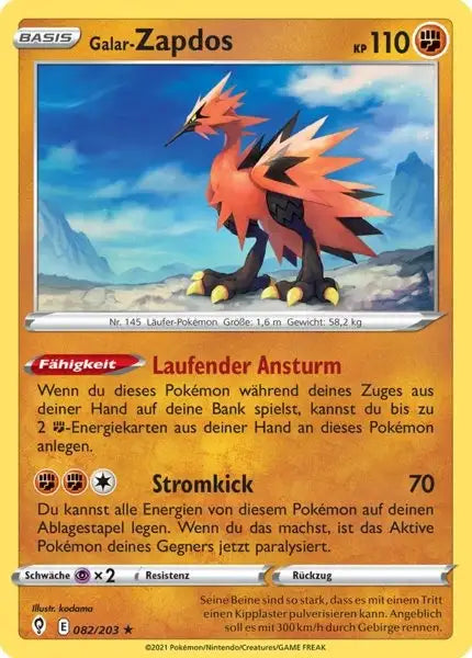 galar zapdos 082/203 – Pokémon Drachenwandel Karte