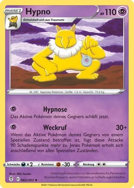 hypno 062/203 – Pokémon Drachenwandel Karte