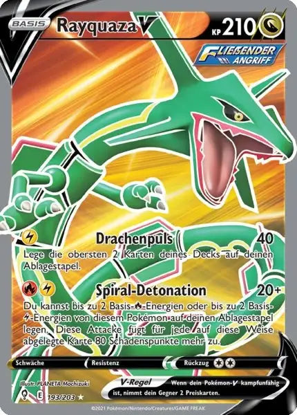 rayquaza v 193/203 – Pokémon Drachenwandel Karte