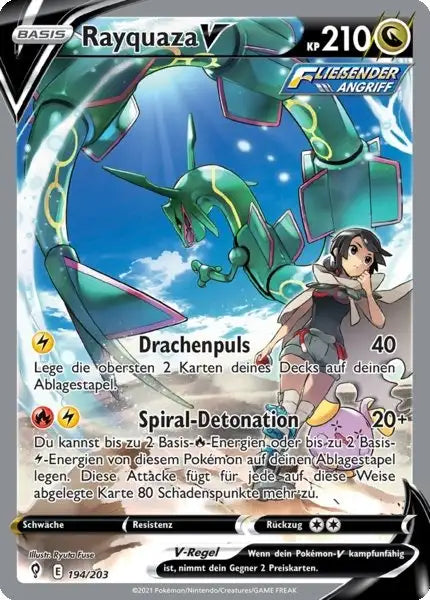 rayquaza v 194/203 – Pokémon Drachenwandel Karte