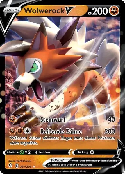 wolwerock v 091/203 – Pokémon Drachenwandel Karte